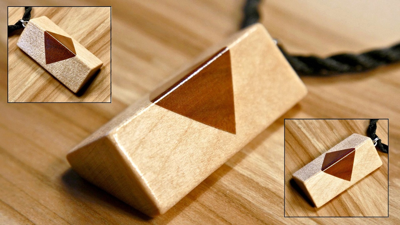 Handmade necklace made of Birch and Mahogany - DIY