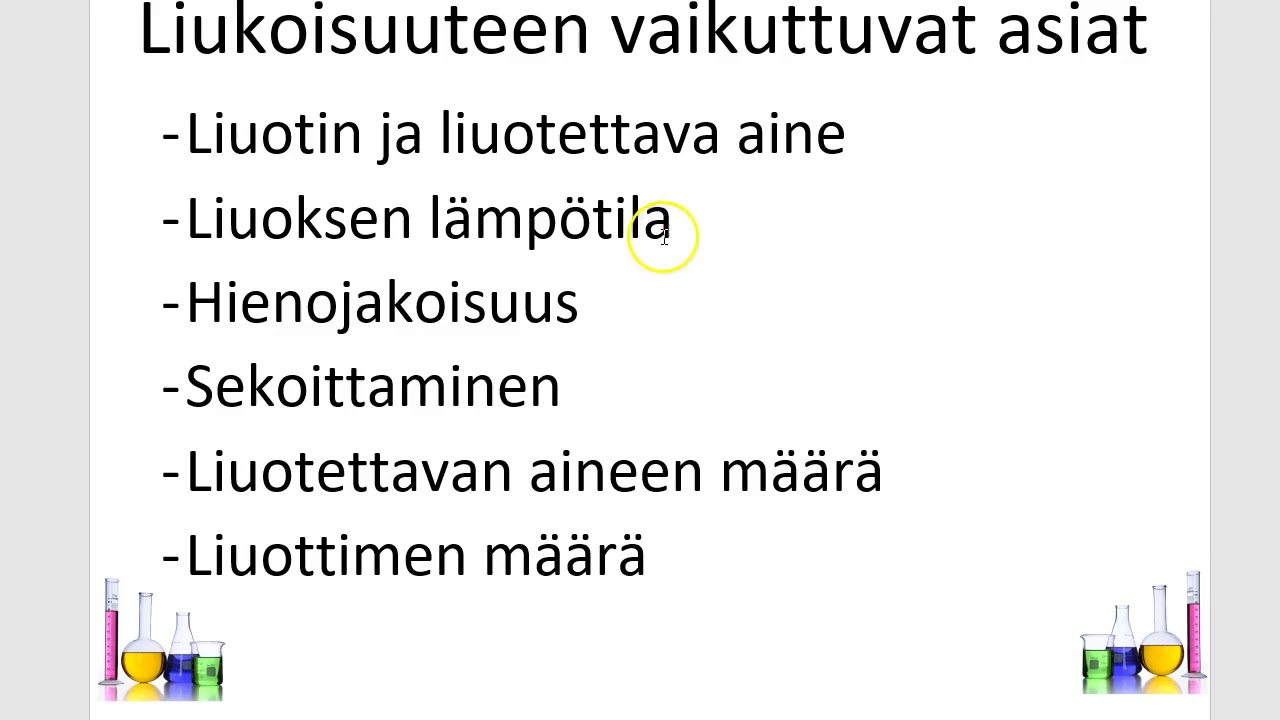 Kemia (7): Kappale 8: Liuos