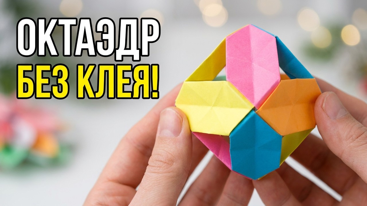 Октаэдр из бумаги. Елочное украшение из бумаги