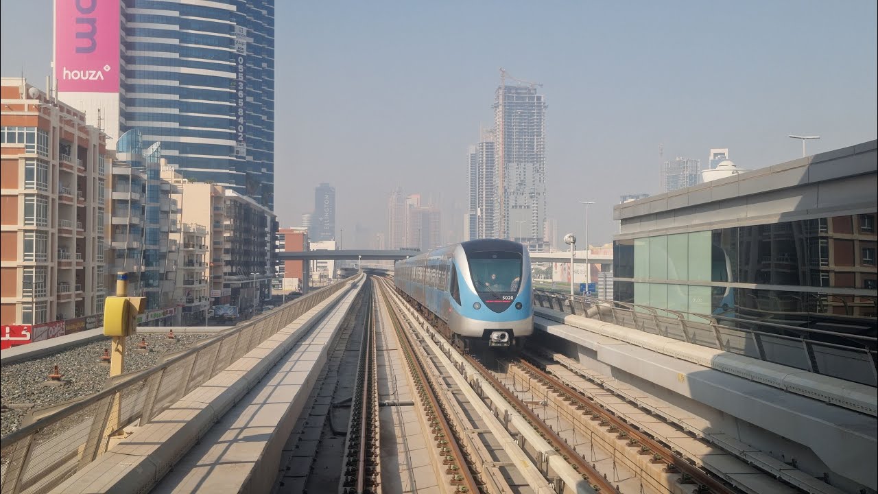 Dubai metro scenic ride: EXPO 2020 Metro Station to Burj Khalifa Dubai Mall Metro Station - Red Line