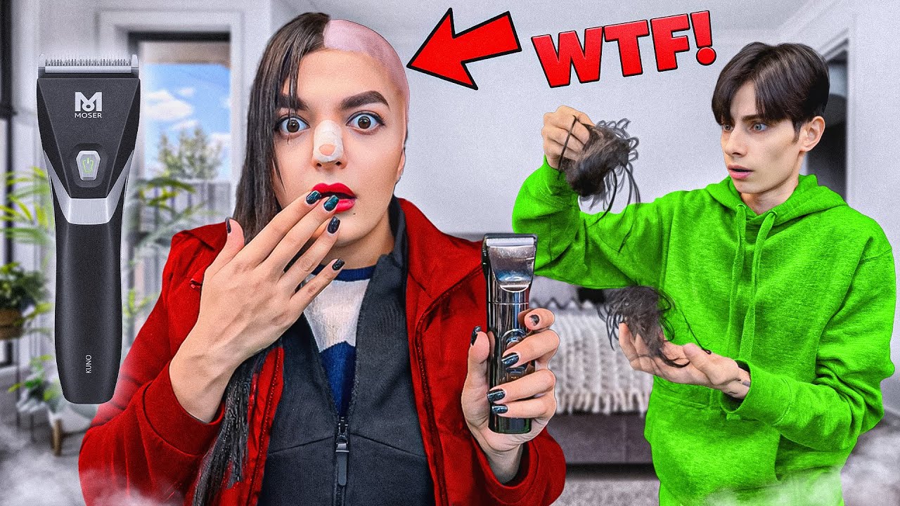 خودمو کچل کردم 😱👩🏻‍🦲به فنا رفتم🤦‍♀️😂(prank)