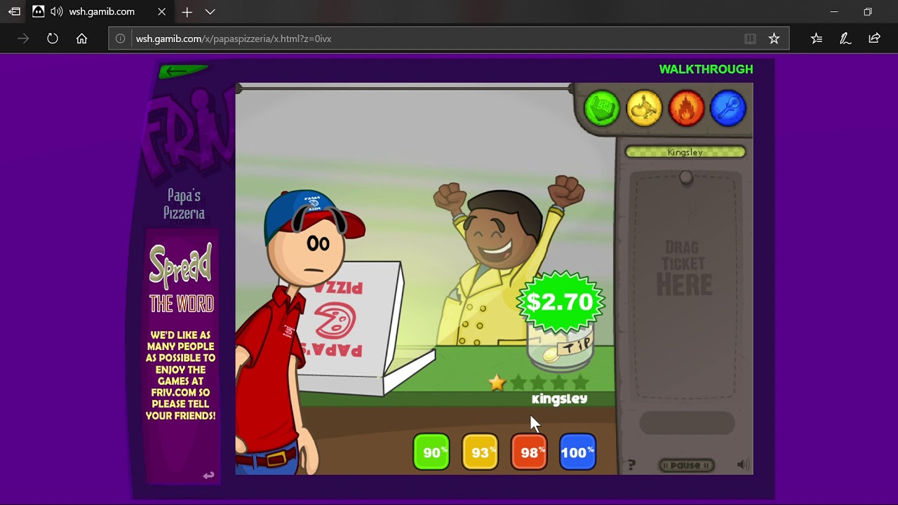 Papa's Pizzeria Friv online game(Nostalgia)