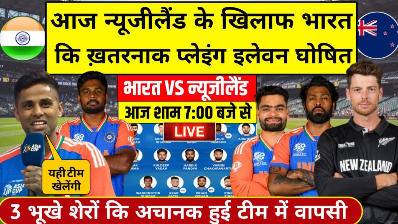 IND vs NZ Playing 11 Today । India vs Newzealand 1st T20 Match Confirm Playing 11 Today 2026