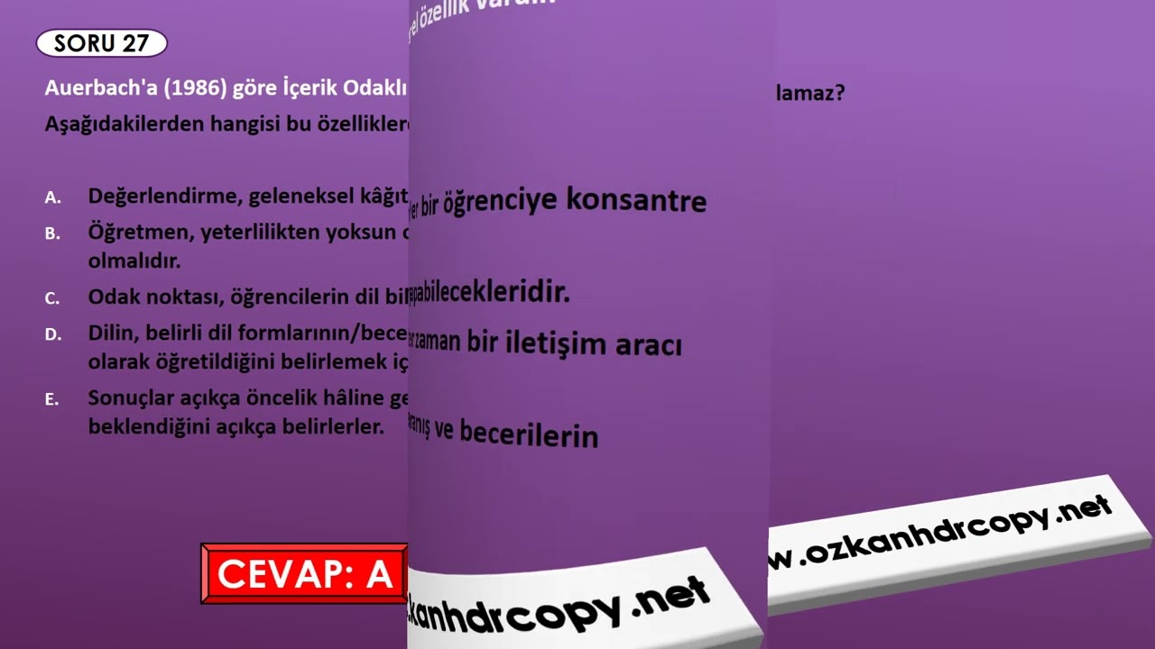 AUZEF    ERKEN ÇOCUKLUK DÖNEMİNDE YABANCI DİL EĞİTİMİ (2021 BÜTÜNLEME SORULARI)