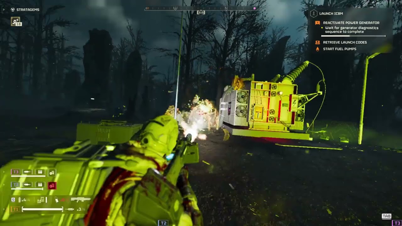 HellDivers 2 - Выполнение миссии втроём против штамма Predator и сталкеров.