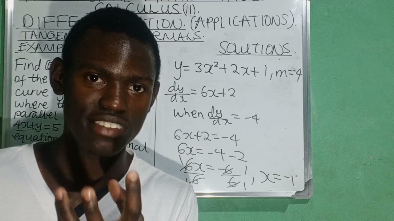 Calculus(II): Applications: Differentiation: Tangents and Normals: Example 3.