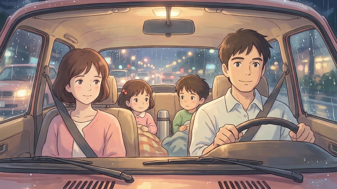 A Cozy Rainy Road Trip | Ghibli-Inspired Atmospheric Film