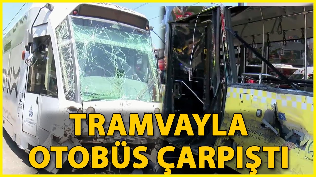 Fatih'te tramvayla İETT otobüsü çarpıştı