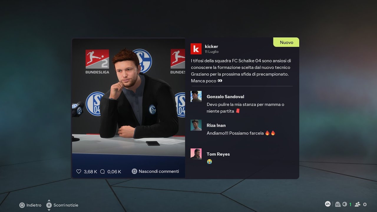 Inizio carriera squadra aperta live mercato