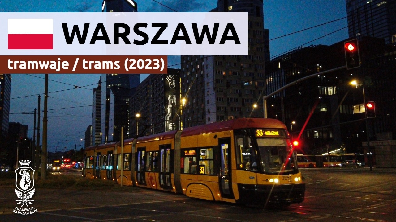 Трамваи в Варшаве, Польша (2023) | Tramwaje Warszawskie [4K]