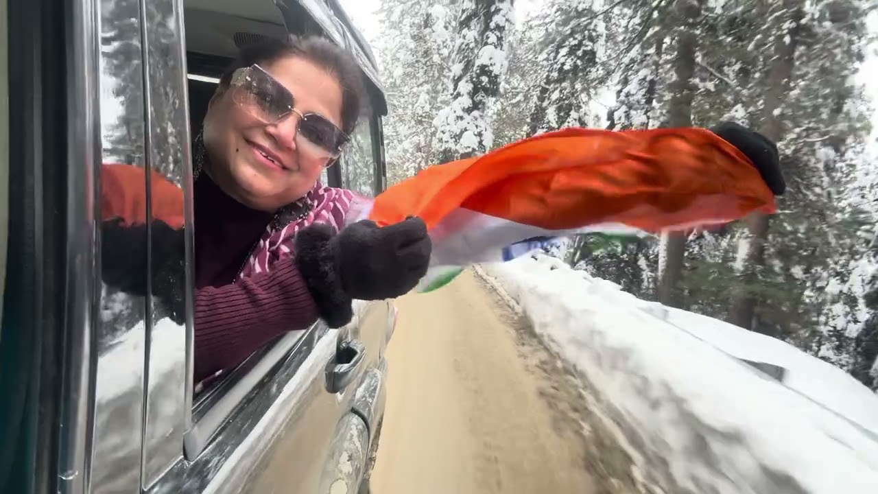 Kashmir jam gaya Darang water fall #viralvideo #snow #kashmir #darang #waterfall 