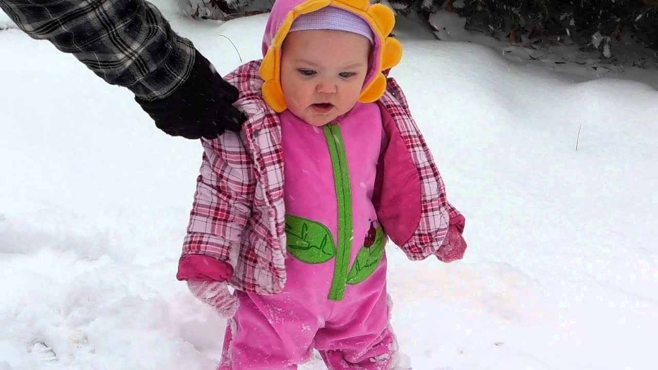 Funniest babies playing with snow in the first time