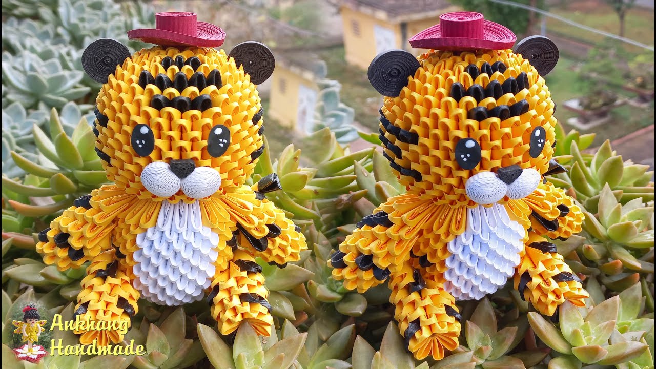 3d origami tiger tutorial | DIY tiger home decoration for year of tiger