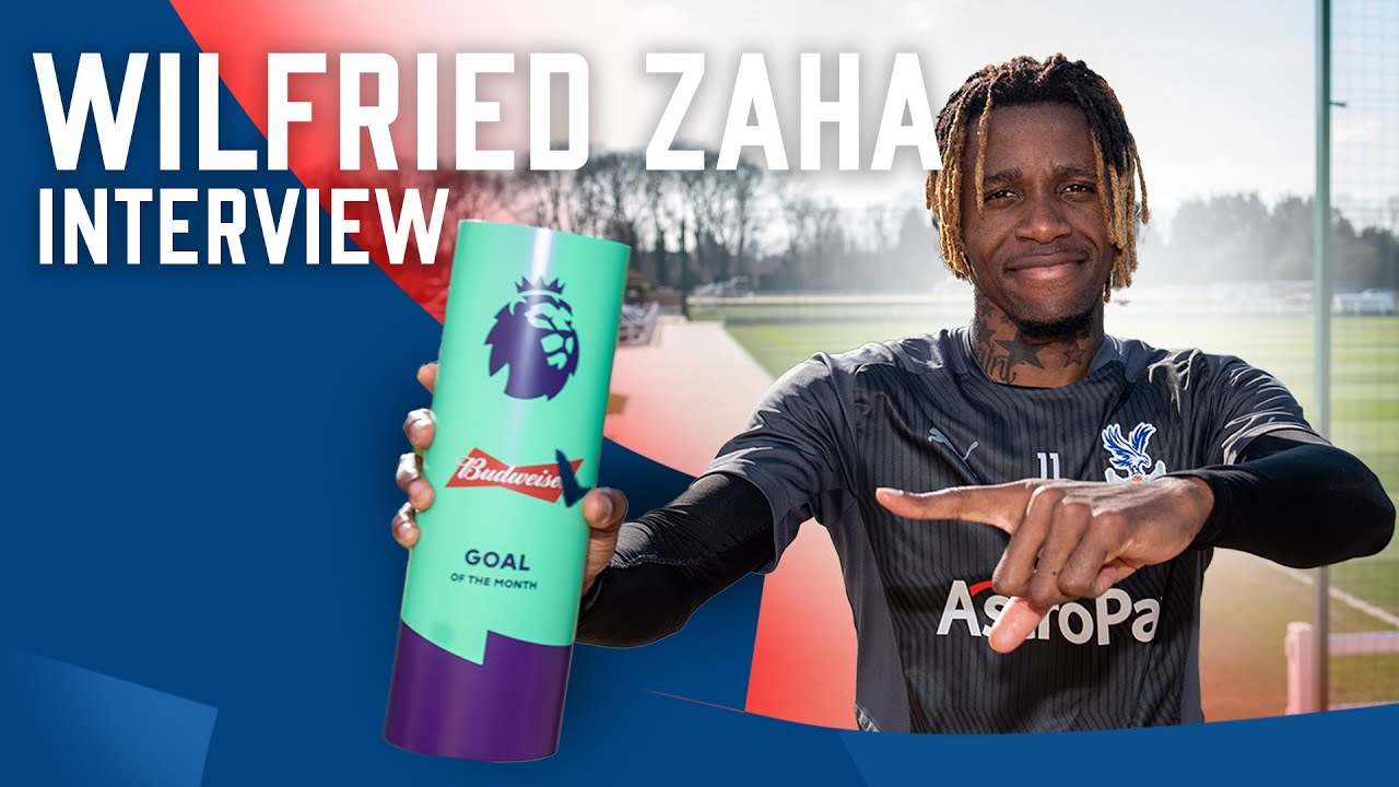 Willfried Zaha chats after winning Premier League Goal of the Month