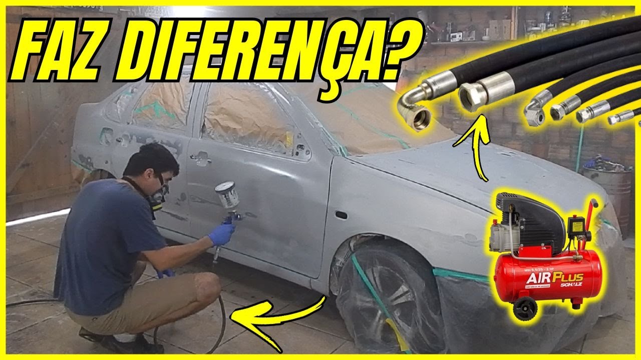 MANGUEIRA CERTA PARA PINTAR CARROS EM CASA! (Com compressor pequeno)