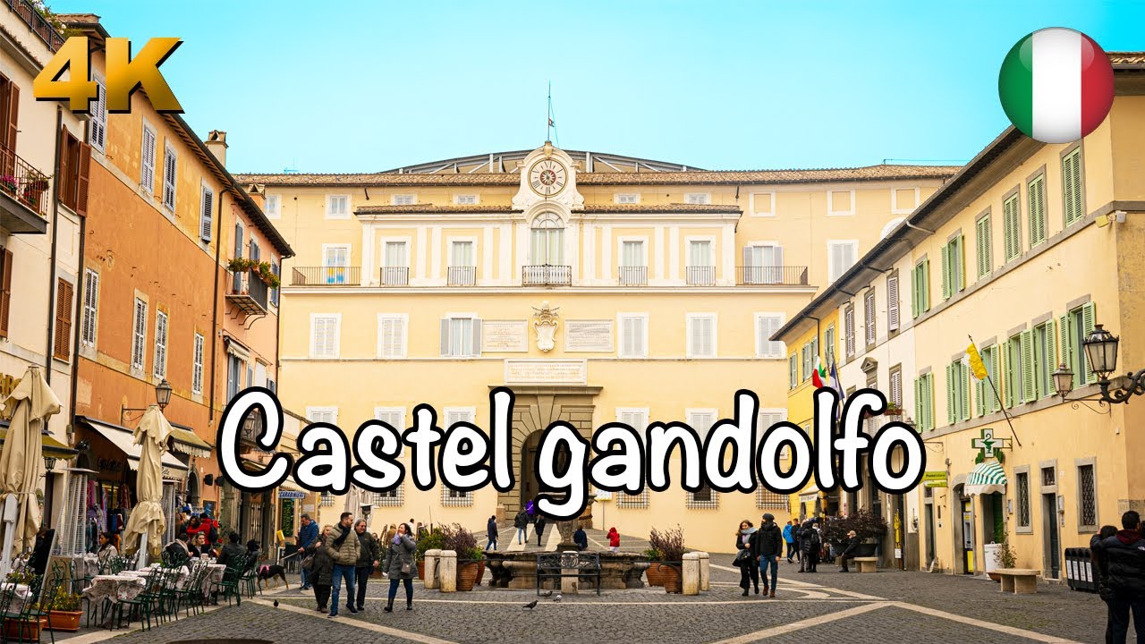 Папская вилла Castel Gandolfo, пешеходная экскурсия по Италии 4K 60fps HDR