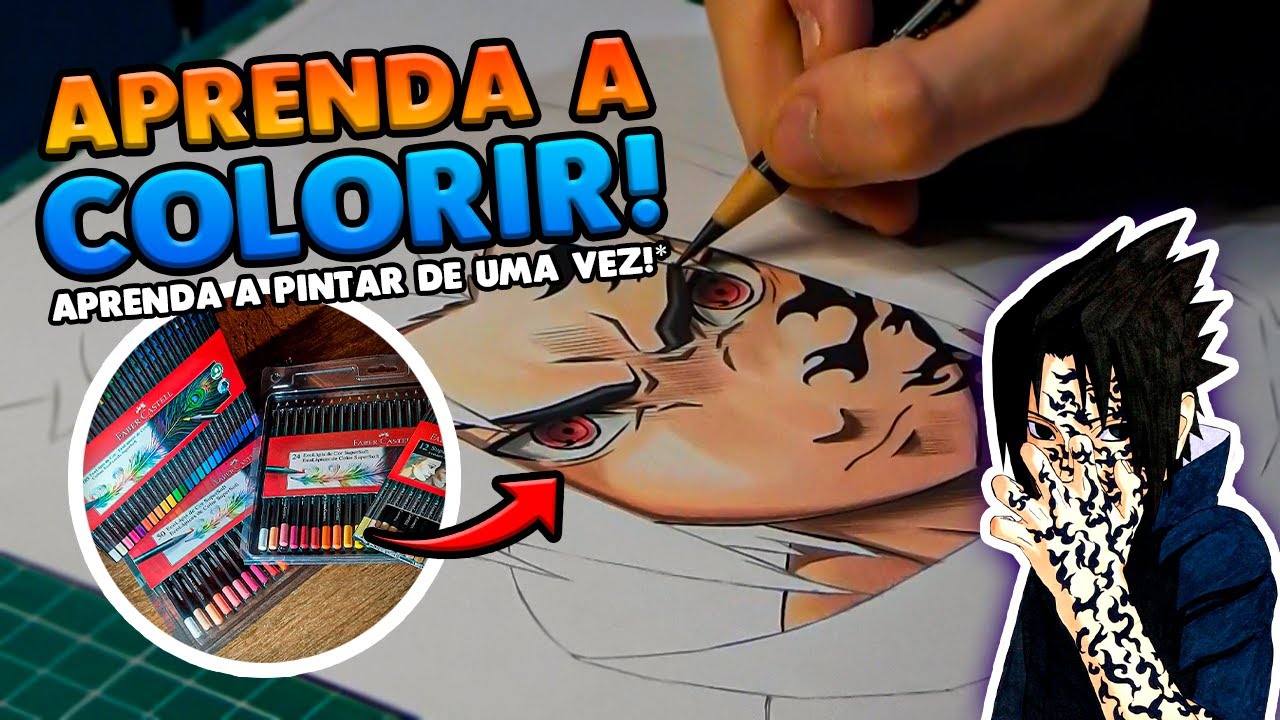 REVELEI! COMO EU FAÇO PARA COLORIR PELE HOJE EM DIA! | Drawing - Sasuke Marca da Maldição (Pele)