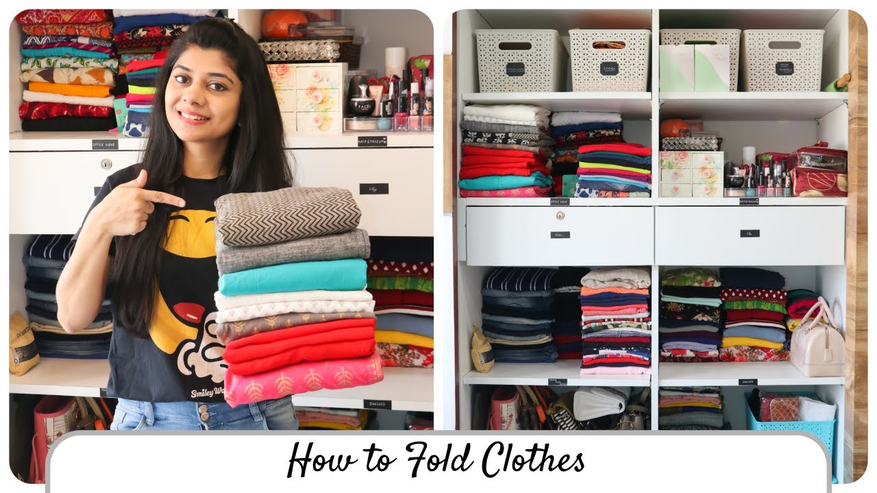 How to Fold Clothes to Stack them in Wardrobe | कपड़े फोल्ड करने का सही तरीका ~ Home 'n' Much More