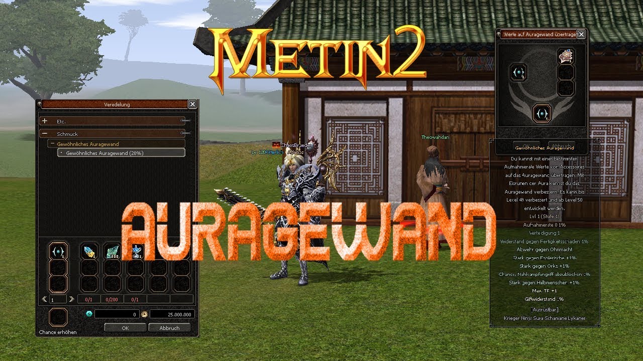 Metin2 Teutonia:Das Auragewand! Herstellung Einbauen und LVLn? Kleiner Guide