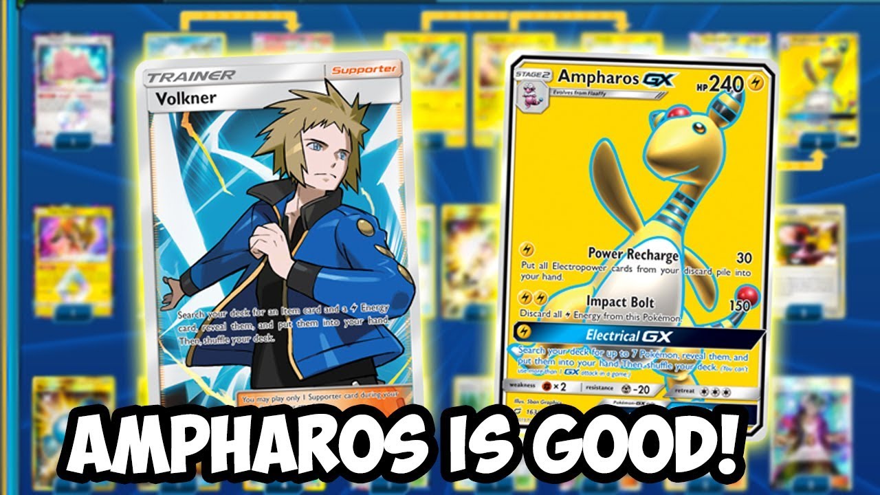 Ampharos GX Is Good! Electropowers For Days! Ampharos GX Deck! Team Up PTCGO