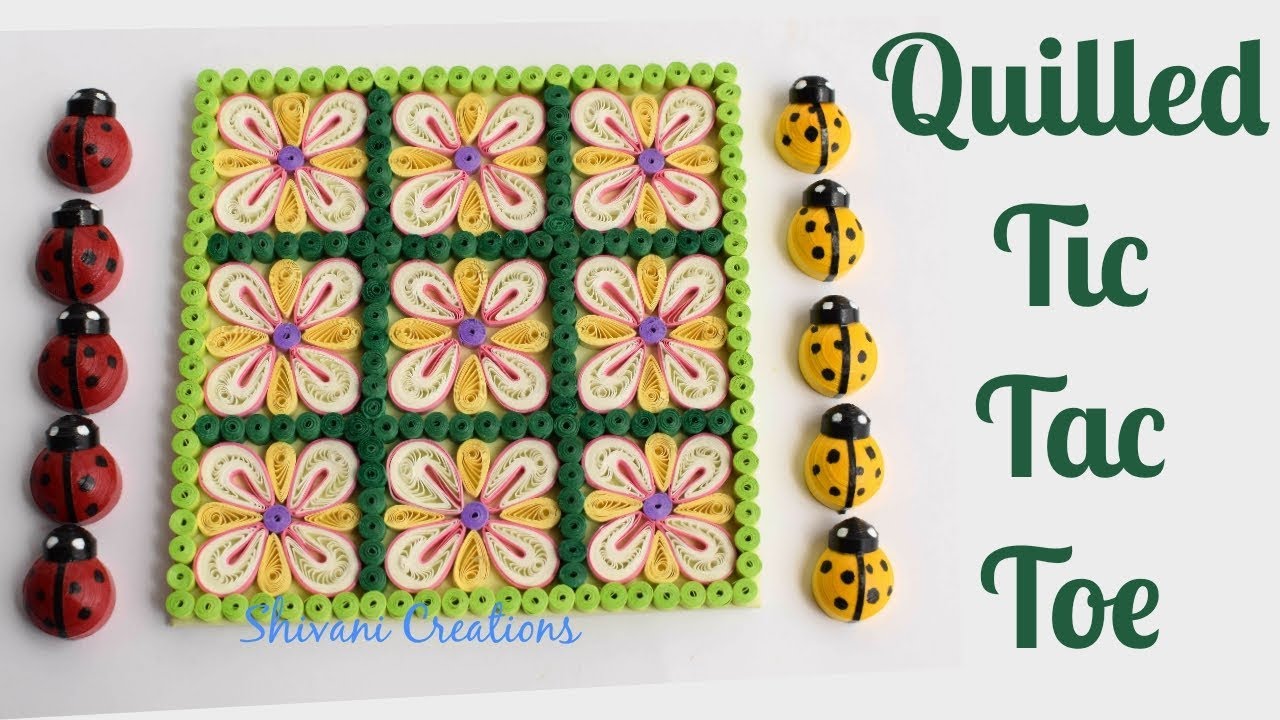 Quilled Tic Tac Toe/ DIY Quilling Game/ Quilling Lady bugs