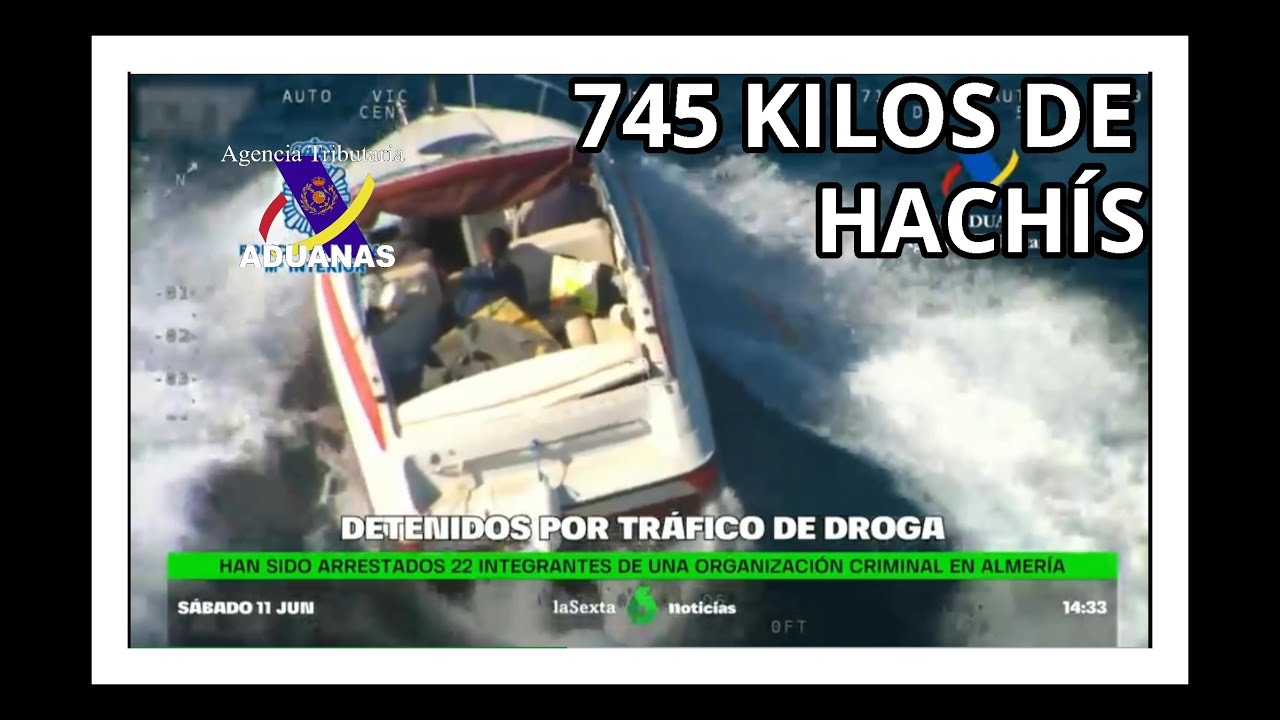 745 kilos de hachís tras una persecucíon por el meditrerráneo, Almería - Aduanas SVA