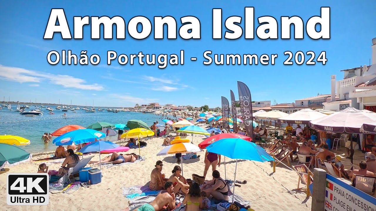 🏖️ The beautiful Armona Island in Olhão, Portugal 🇵🇹  Summer 2024 🐚 4K Virtual Walking Tour