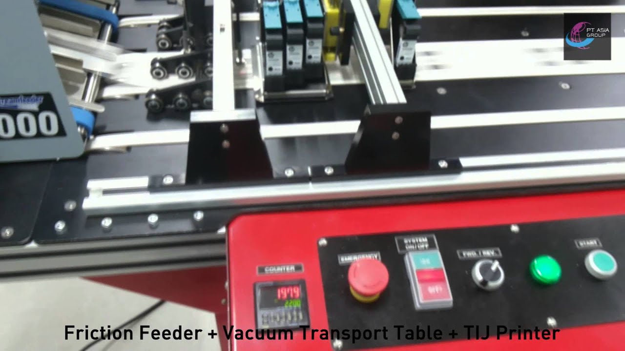 Friction Feeder + Vacuum Transport Table + HSAJet Thermal Inkjet Printer for Paper Tag