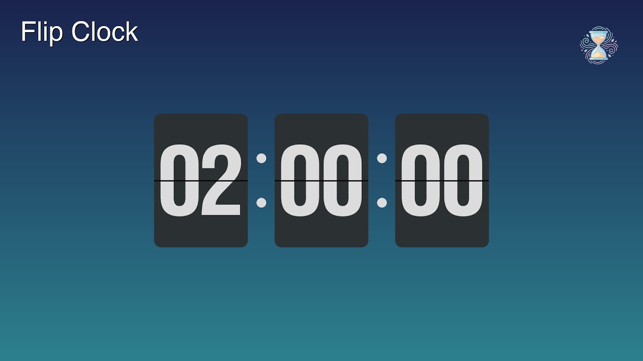 2 Hour Timer ⏱️ Ocean Twilight Flip Clock | Deep work Timer - ChronoFlow