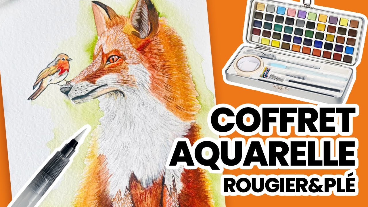 Peindre un renard à l'aquarelle avec le coffret 50 demi-godets Rougier&Plé