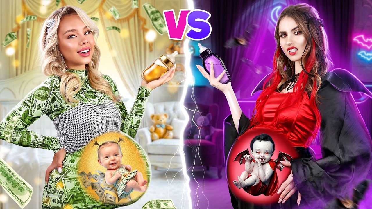 Беременная Вампирша vs Реальная Девушка! Челлендж Беременных Для Мамы Вампира