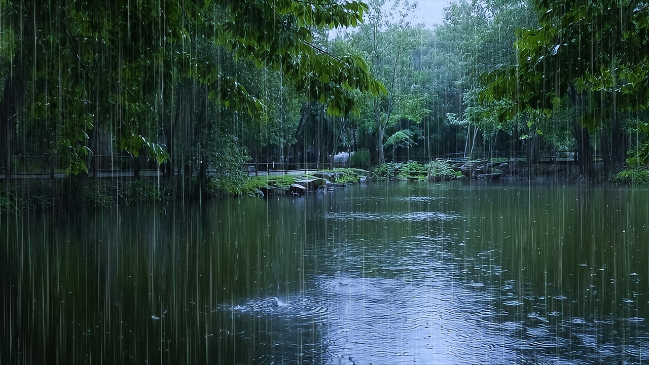 Fall Asleep Fast with Gentle Rain on Forest Lake | ASMR Rain for Reduce Stress