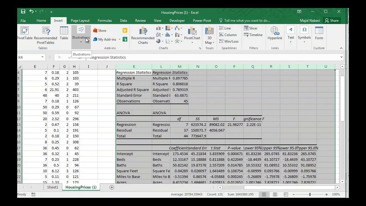 Stepwise Multiple Regression Excel