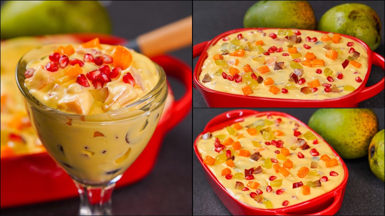 MANGO YOGURT FRUIT DELIGHT | MANGO FRUIT CREAM | MANGO FRUIT DESSERT | FRUIT DELIGHT RECIPE | N'Oven
