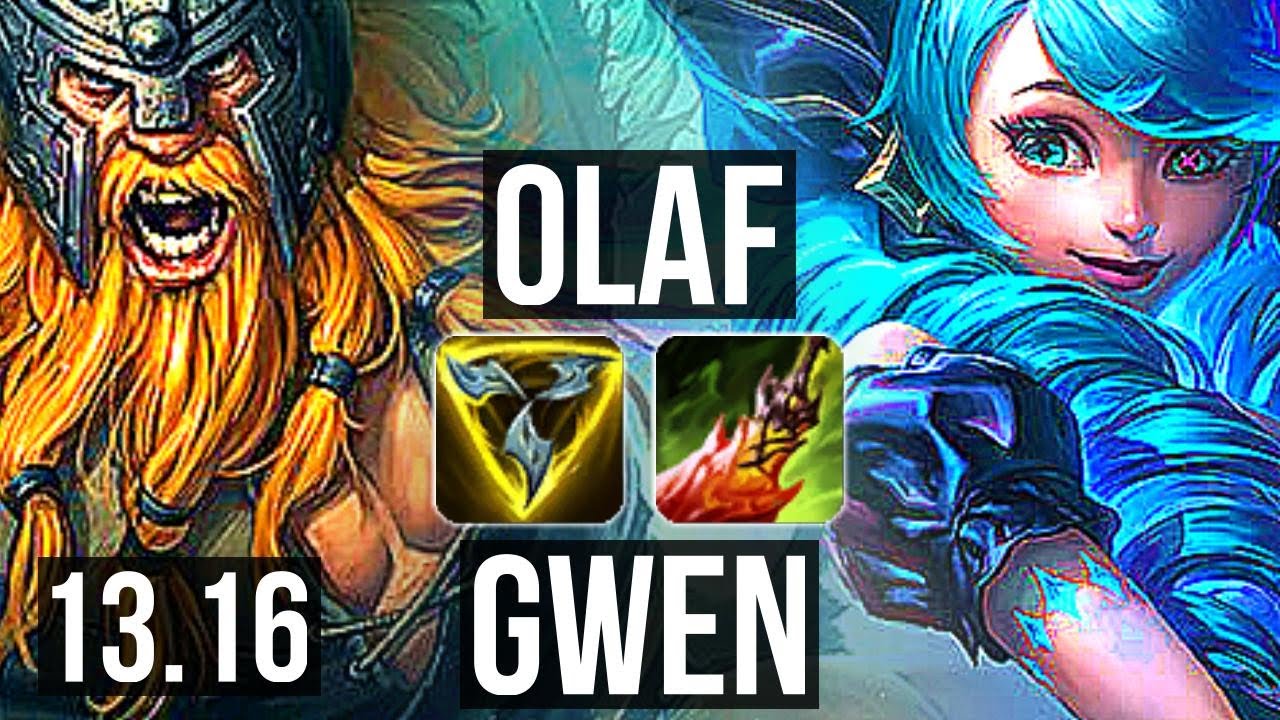 OLAF vs GWEN (TOP) | 3.4M mastery, 7/1/8, 1200+ games, Dominating | KR Diamond | 13.16