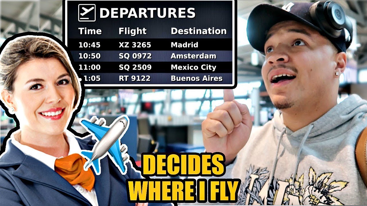 FLIGHT ATTENDANT Decides Where I FLY For 24 Hours!! (1 Day Travel Vacation Challenge)