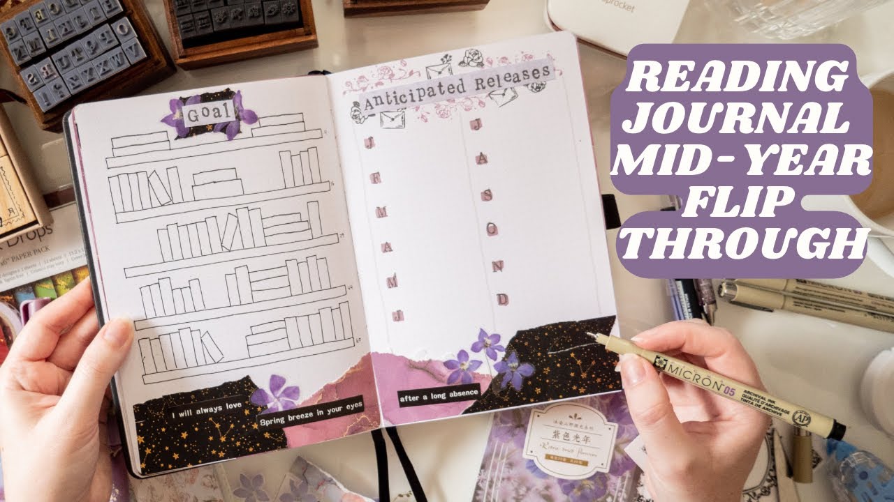 Reading Journal Mid-Year Flip Through & Update With Me ✨ Book Journal Review Spreads & Trackers