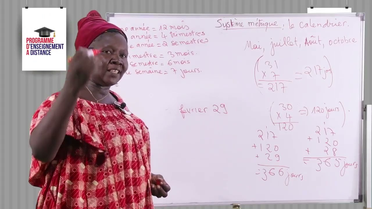 Leçon 62 Système métrique   Le calendrier 2