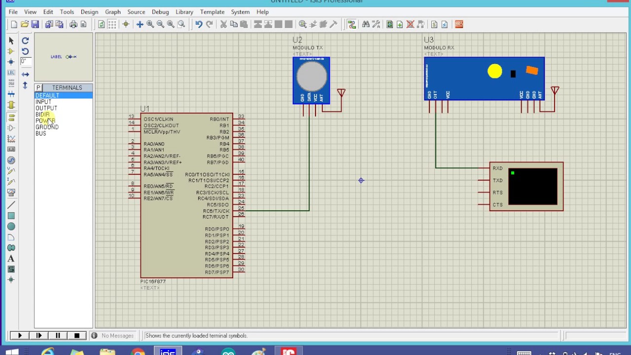 RF Module simulation with PIC microcontroller