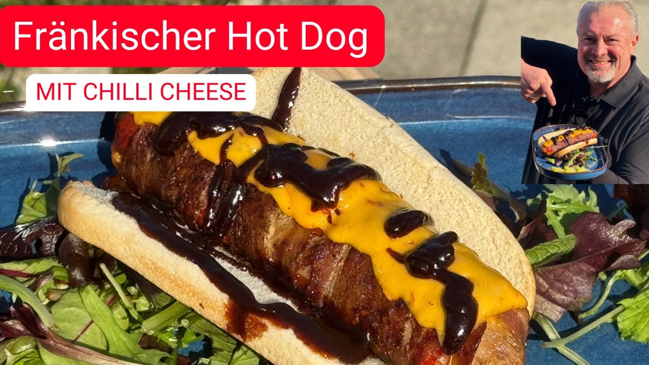 Fränkischer Hot Dog mit Chili Cheese & Bacon