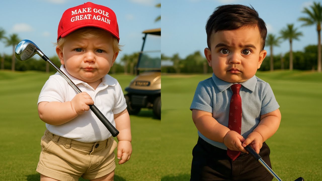 Малыш Трамп берет малыша Зохрана Мамдани с собой на игру в гольф!