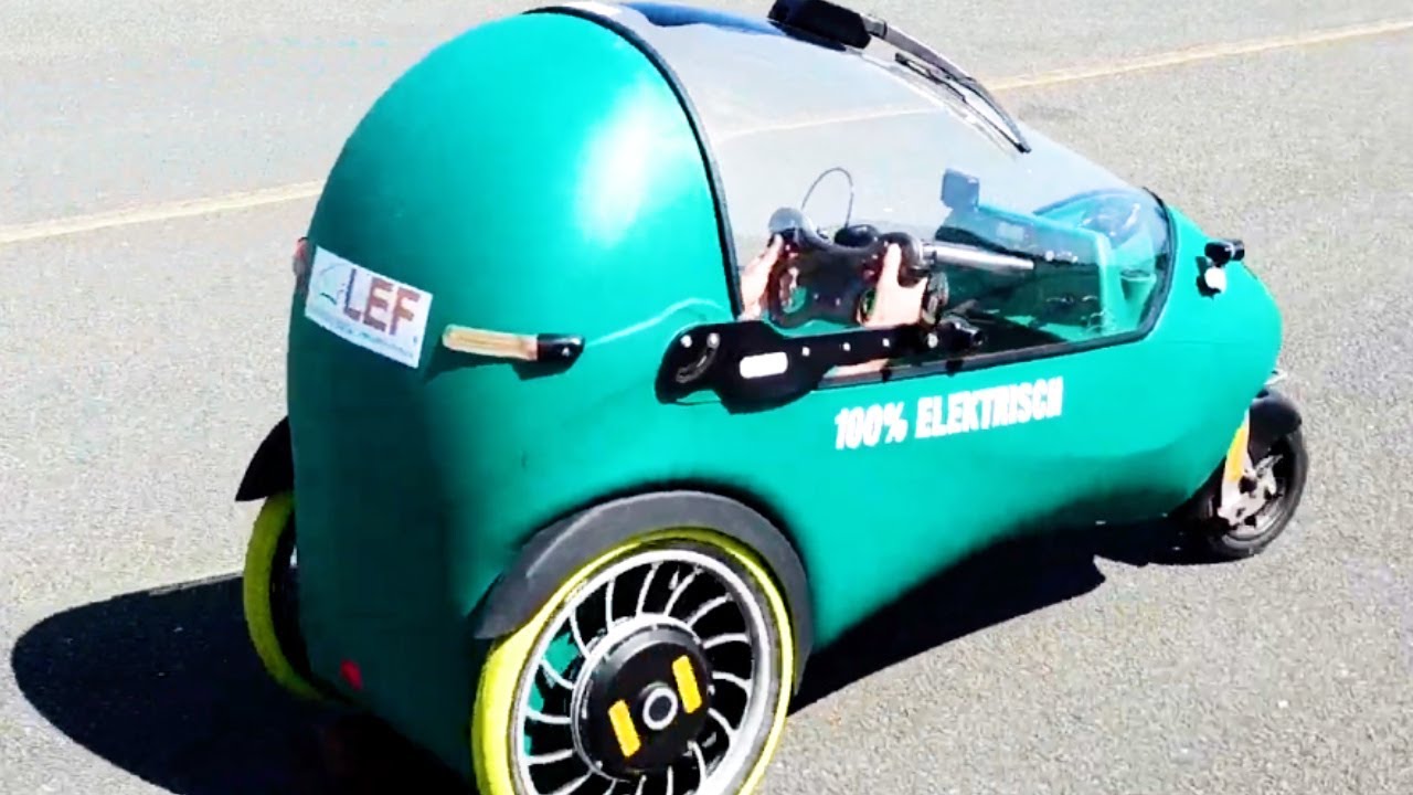 This Amazing Electric Vehicle Is  a 3-wheel blend between electric car & e-bike