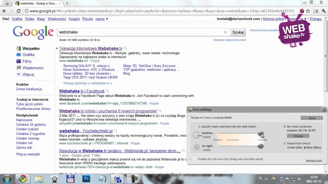 Wygodna praca przed monitorem po zmroku (F.lux) - HackPC #3 [WebshakeTV]