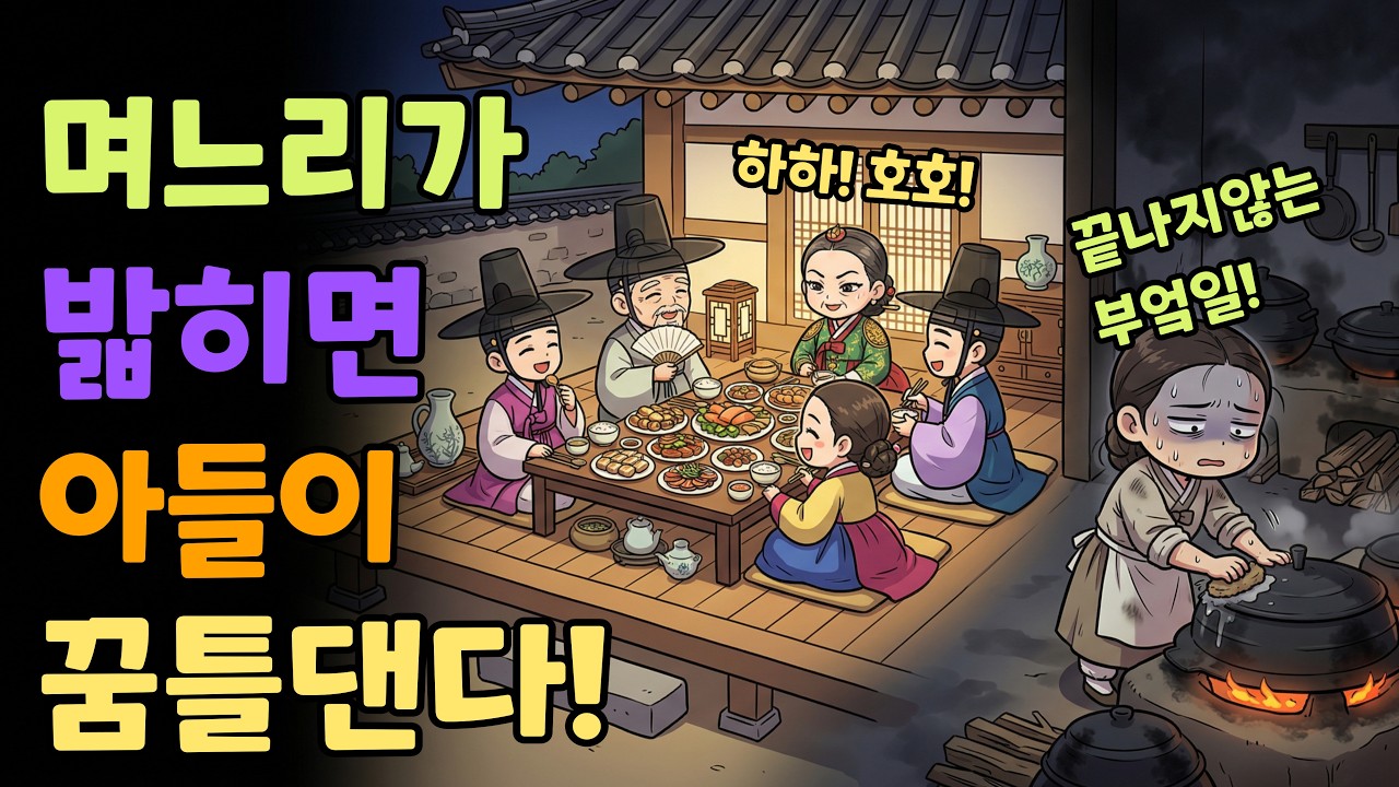 [조선야담소] 제삿날 가족들에게 무시당하는 종갓집 큰 며느리 야담ㅣ민담ㅣ설화ㅣ전설ㅣ조선야담ㅣ옛날이야기ㅣ오디오북ㅣ수면ㅣ잠잘때ㅣ효도 | 고부 | 시모 | 충격 | 시집살이