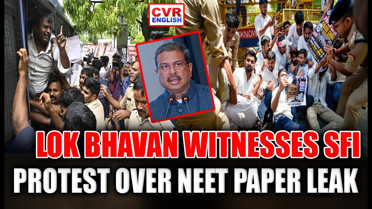 SFI Leader Protest At Lok Bhavan Over Neet Paper Leak In Hyderabad | CVR English