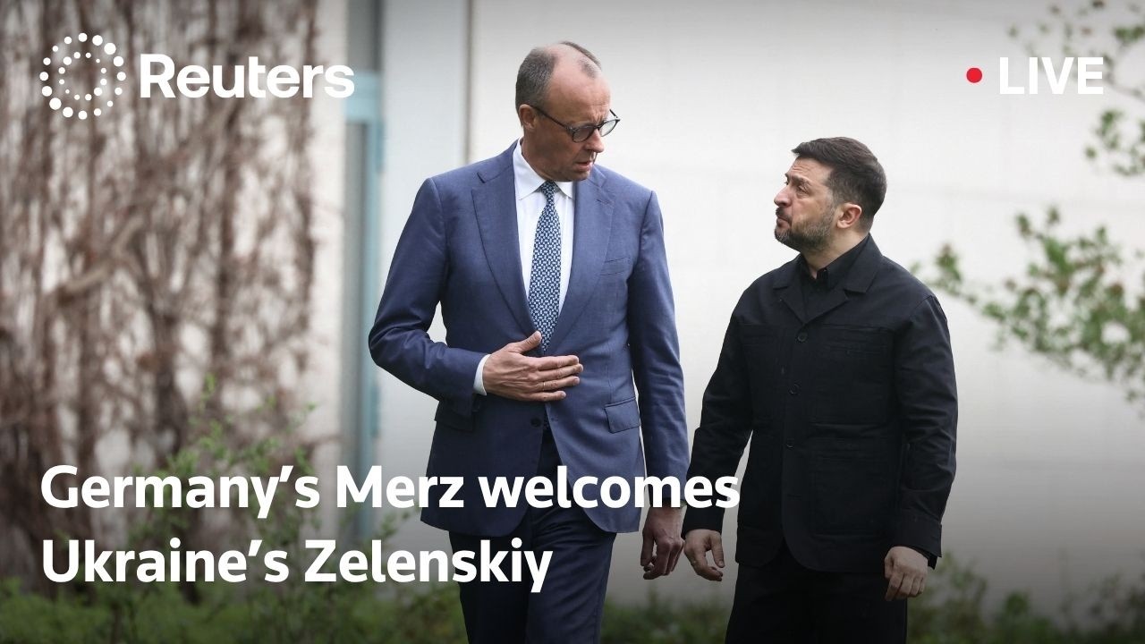 LIVE: Germany's Merz receives Ukraine's Zelenskiy with military honors