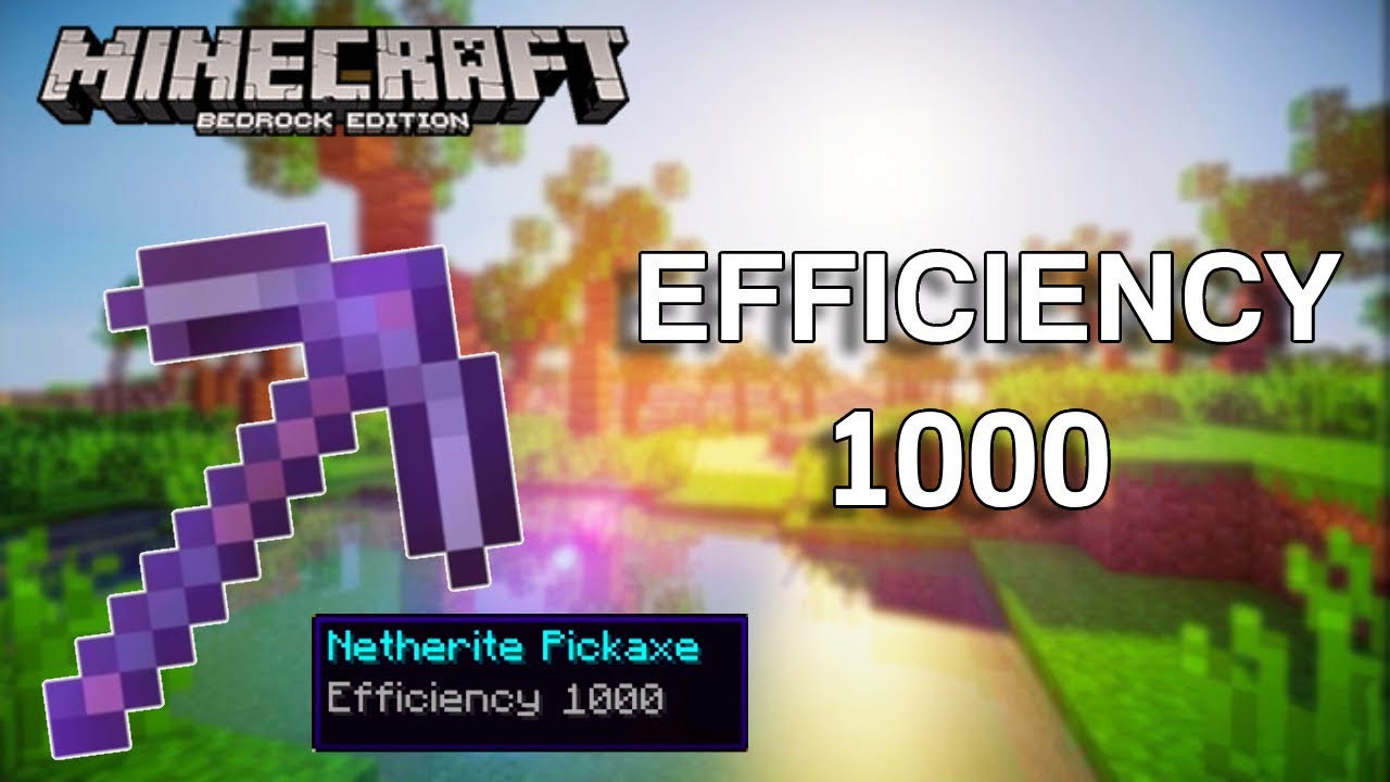 How to Get an Efficiency 1000 Pickaxe in Minecraft Bedrock | Bedrock Commands