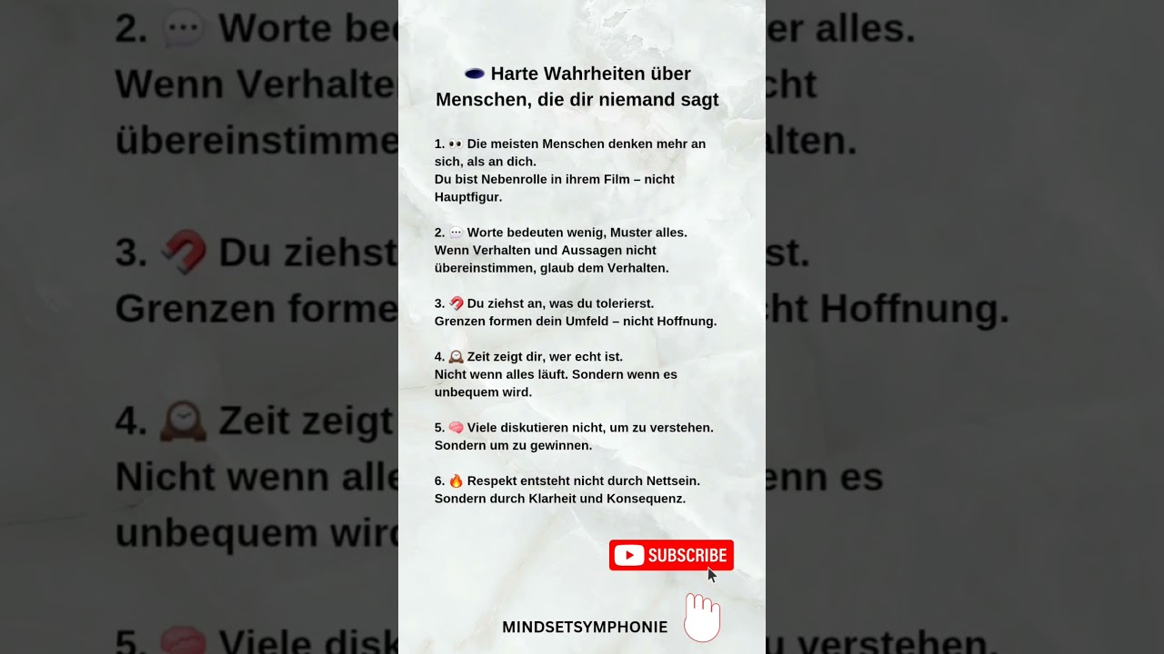 Harte Wahrheiten &uuml;ber Menschen, die dir niemand sagt. #liebe #psychologiefakten