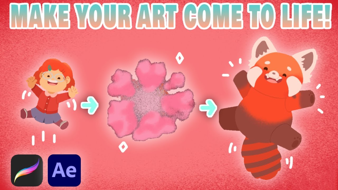 ILLUSTRATION TO ANIMATION - Procreate ➡️ After Effects GIF Tutorial🎨Turning Red Lineless Fanart