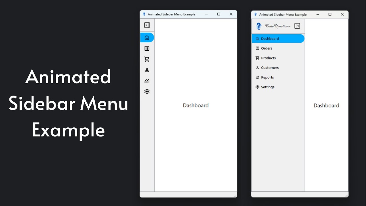 PyQt6 Programs | Animated Sidebar Menu Example